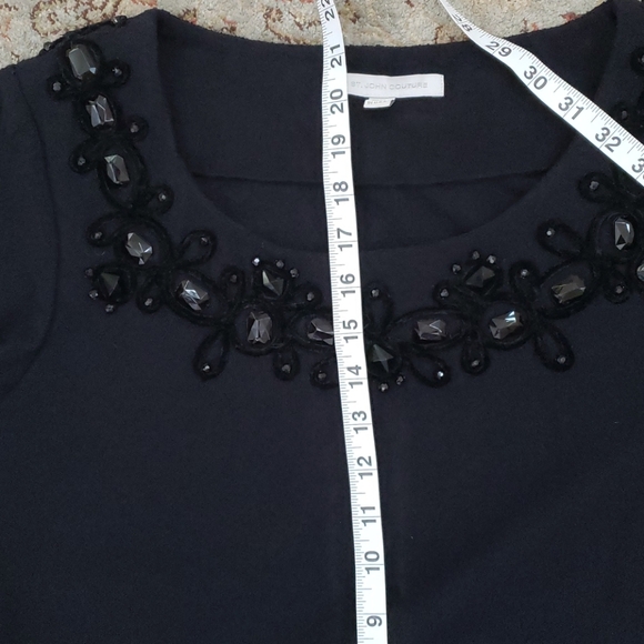 St John Couture Knit Sweater Beaded Jeweled M - Picture 8 of 10